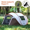 thumbnail image 2 of E-Western 4-6 Person White & Brown Pop-Up Tent for Camping and Outdoor Activities, Quick Setup, Spacious Design, Water-Resistant, Windproof, Ideal for Family Camping, Easy to Carry, 2 of 6