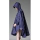 thumbnail image 5 of Naiovety Mujeres Hombres Chubasquero Adultos Chubasquero Transpirable Poliéster Impermeable Impermeable Senderismo Viajes Capa impermeable plegable Paraguas de lluvia punto azul oscuro Naiovety HA083063-16, 5 of 6