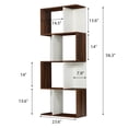 thumbnail image 3 of Wooden Bookcase, Freestanding Decorative Storage Shelves, Room Divider Display Shelf, 4-Tier Bookshelf, Walnut&White, 3 of 7