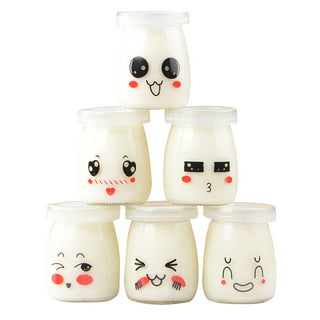 Glass Jars, 40 PACK 6 oz Clear Yogurt Jars With PE Lids, Glass Pudding Jars  Y