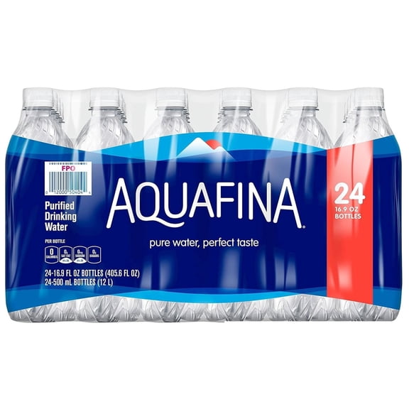 Aquafina Bottled Water, 16.9 Ounce (24 Bottles) -
