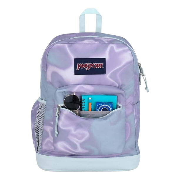 Mochila Jansport Cross Town Plus Platinum Puddles Backpack Casual Lila Liso
