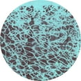 thumbnail image 1 of Ahgly Company Machine Washable Indoor Round Abstract Turquoise Blue Modern Area Rugs, 7' Round, 1 of 4