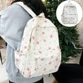 thumbnail image 2 of CoreLiving 16.5 Inch Laptop Backpack for Women, Preppy Bow Casual Daypack Rucksack with Aesthetic Design, Travel Hiking Bookbag for Work Commute, White, 2 of 6