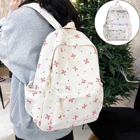 BESEW7 Backpack Purse Mini Backpack Cute Bow Backpack for Travel Casual Lightweight Nylon Daypack Bowknot Design with Adjustable Straps