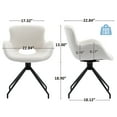 thumbnail image 2 of Swivel Dining Accent Chairs Set of 2, Modern Boucle Dining Chair Upholstered Fuzzy Chair with Arms Black Metal Legs for Living Room Kitchen Bedroom Office, Beige, 2 of 6