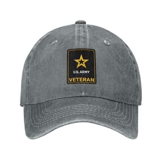 Us Army Veteran Logo Unisex Adult Washed Denim Cotton Sport Outdoor Baseball Cap Adjustable Cowboy Baseball Hat