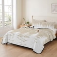 thumbnail image 2 of Quilts Twin XL Size Bedding Set, Christmas Trees Lightweight Quilted Comforter, Winter Xmas Snowflakes Pine Beige Brown Soft Reversible Bedspread Coverlet with Pillow Covers for All Season, 68" x 98", 2 of 9