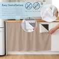 thumbnail image 5 of Beige Solid Color Sink Skirt 11"W x 13"L, Dustproof Under Sink Curtain Skirt for Bathroom Kitchen, Aesthetics Contemporary Luxury Adhesive Short Curtain Vanity Cover for Laundry Room Closet Shoe Rack, 5 of 8