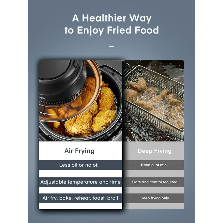 FOHERE Air Fryer Lid 7-in-1 for Instant Pot 6&8 Qt, Crisp Lid