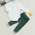 thumbnail image 3 of Xudanell Baby Boy Outfits 0 3 6 12 18 24 Months Knit Long Sleeve Solid Color Button Down Jumpsuit Romper Solid Pants Casual Fall Clothes, 3 of 4