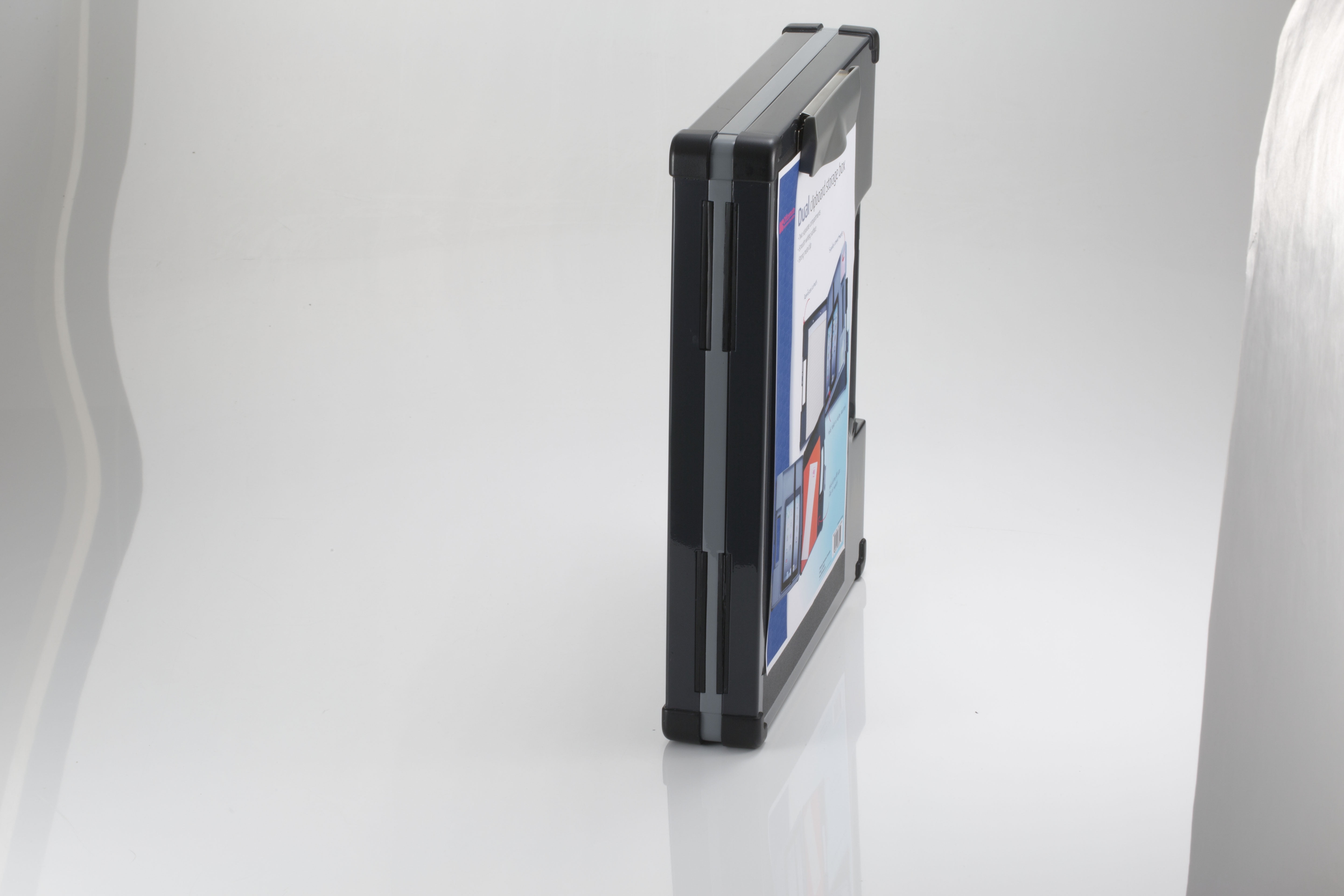 Officemate Dual Sided Clipboard Storage Box, Plastic, Charcoal (83335)