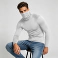thumbnail image 2 of ZRGHAOYLQ Men's Athletic Shirts Long Sleeve Fitness Running Shirts Balaclava Turtleneck High Stretchy Tops Warm Thermal Face Mask Base Shirts, 2 of 9