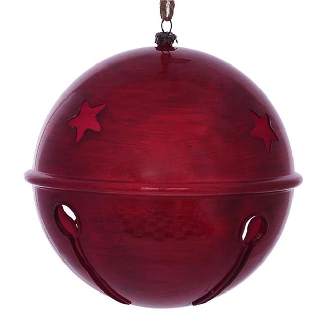 Vickerman MC198303 Ornement Wood Grain Bell Rouge 6 Po. - 2 par Sac