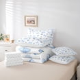 thumbnail image 6 of Feelyou Blue Princess Bowknot Comforter Set 7pcs, Fashion Rustic Rose Full Bedding Set, 6 of 8