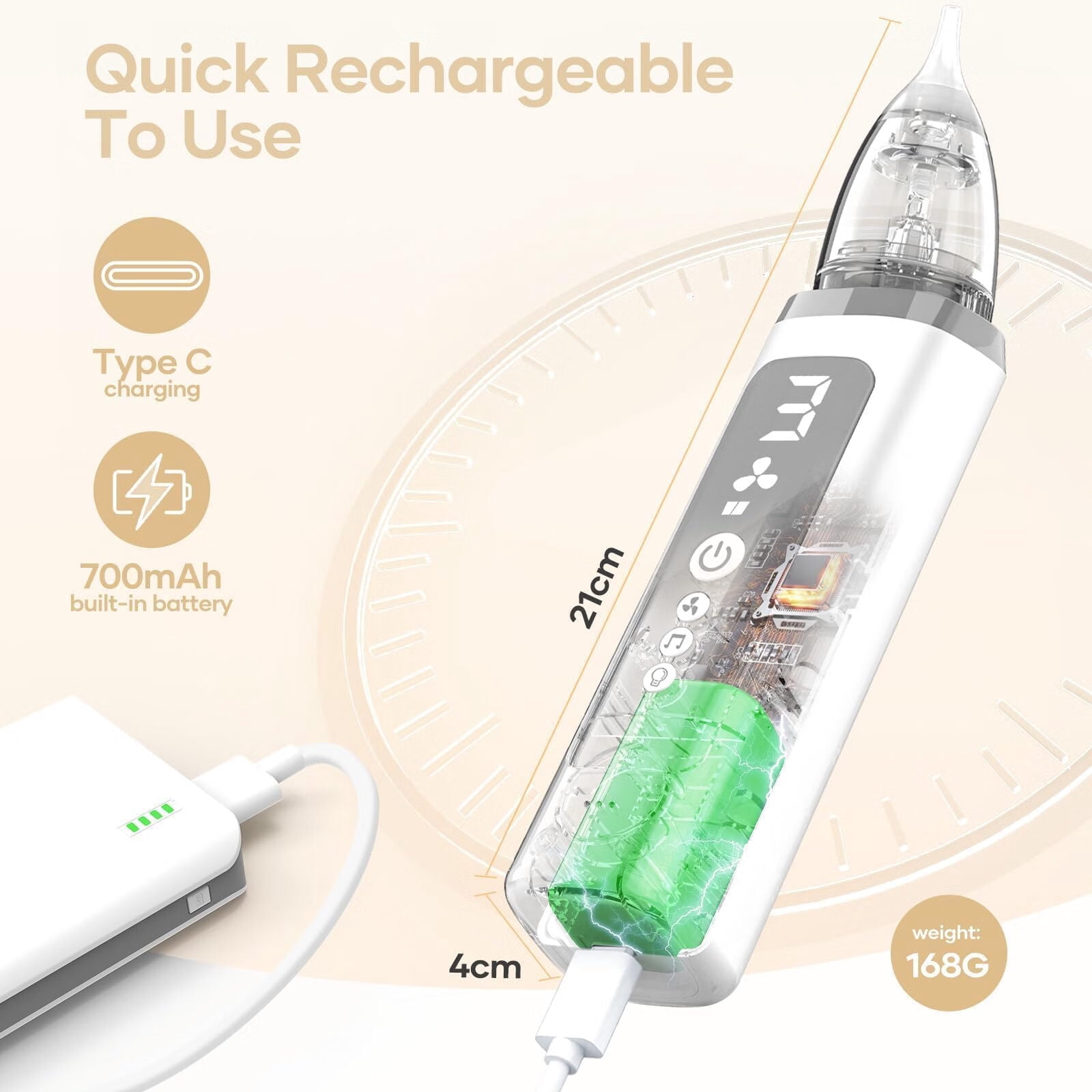 The Nasal Aspirator has 3 levels of suction power to choose.Suitable for infants,toddlers and aged 0-12 years.Gentle & Effective: 3 different soft silicone tips are gentle for your baby's choice