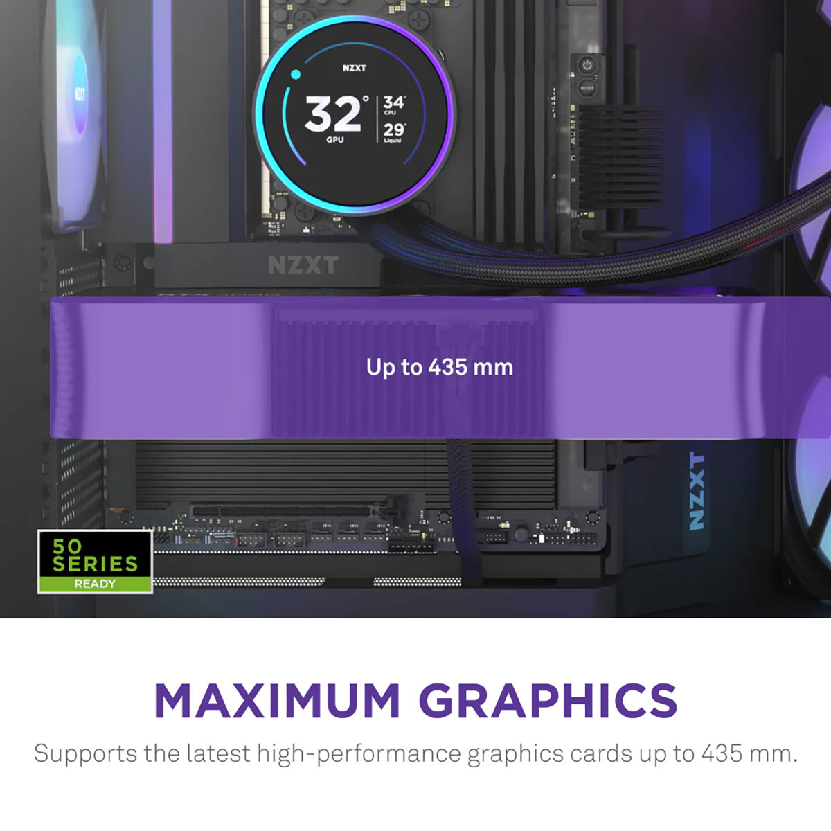 NZXT CMH92FBR1 H9 Flow RGB ATX Mid-Tower PC Case Dual Chamber Black