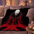 thumbnail image 6 of Gothic Moon Gothic Motif Holly Wreath Dark Fantasy, Festive Holiday Scene, Warm Flannel Blanket for Living Room and Family Room, Art Lovers Housewarming Gift, Festive Home Decor, 6 of 9