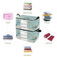 thumbnail image 4 of Foldable Clothes Storage Bags Clothes Organizer Bin with Clear Windows for Clothes Bedding Fox and Whale Carrying Books, 4 of 6
