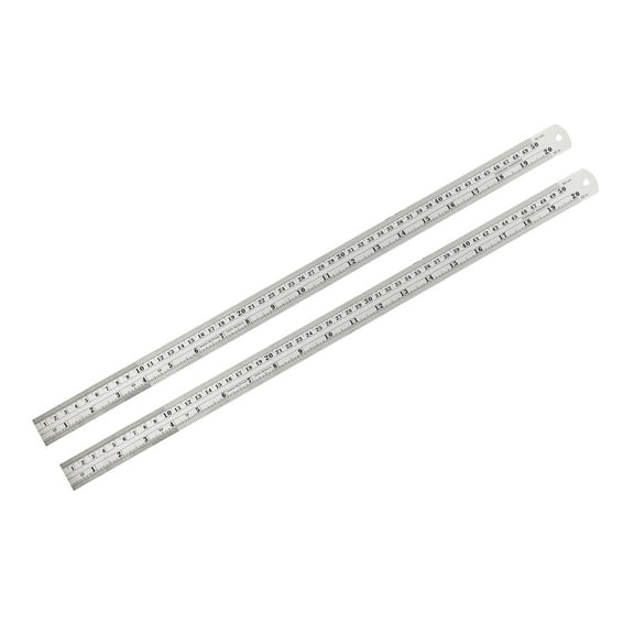 Uxcell Straight Ruler 20 Inch Metric Stainless Steel Measuring Ruler Tools 2 Pack