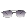 thumbnail image 1 of Mens Old School Double Bridge Narrow Rectangle Metal Rim Sunglasses Gunmetal Smoke, 1 of 4