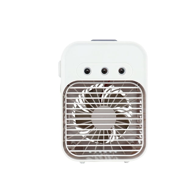 Mini Ventilador Portátil de Escritorio Usb Humidificador de Enfriador de Aire Pequeño, Ventilador Usb Mini Inalámbrico con Batería de 2000Mah 3 Velocidades 7 Colores Luz para Dormitorio Doméstico Ofic