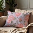 thumbnail image 2 of Throw Pillow Covers Pack of 1 for Living Room Table, Floral Printed Cushion Case, 14x20 inches - White Pink - Home Decor, 2 of 8