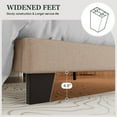 thumbnail image 7 of Amolife Twin Bed Frame, Platform Bed Frame with Fabric Upholstered Slat Headboard, Beige, 7 of 7