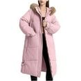 thumbnail image 3 of Winter Coats for Women Puffer Jacket Womens Womens Warm Long Coat Hoodies Collar Jacket Slim Winter Parkas Outwear, 3 of 8