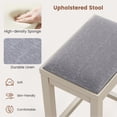 thumbnail image 4 of Gymax 4 PCS Upholstered Wooden Bar Stools Bar Height Chairs Dining White, 4 of 6