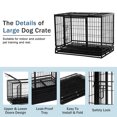 thumbnail image 5 of CL.HPAHKL 42 Inch Dog Crate, Heavy Duty Dog Kennel with Lockable Wheels Wire Dog Crate with Double-Door,Divider Panel, Removable Tray Indestructible Dog Crates Dog Cage for Large Medium Dogs, Black, 5 of 12