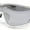 White Silver - Silver Mirror, variant on Xloop Oversized Mirror Lens Wrap Around Plastic Riding Sport Sunglasses White Blue - Blue Mirror