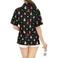 thumbnail image 4 of HAPPY BAY Women's Beach Funny Santa Claus Party Shirt Blouse Button Down Tops Hawaiian Christmas Tree Gifts Shirts for Women L Xmas Theme, Black, 4 of 5
