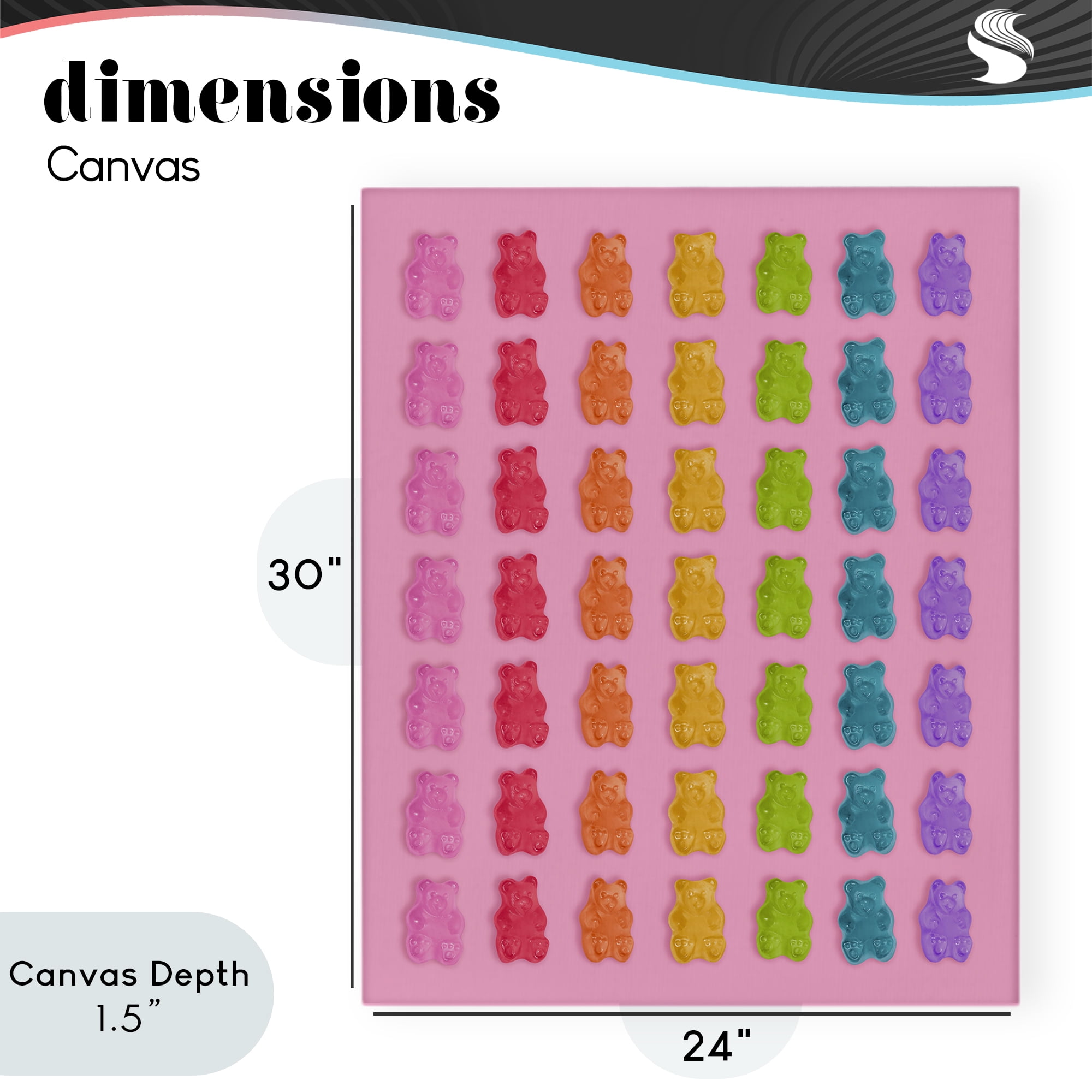 Stupell Industries Rainbow Bears in Stripes Canvas Wall Art, design by LISH Creative