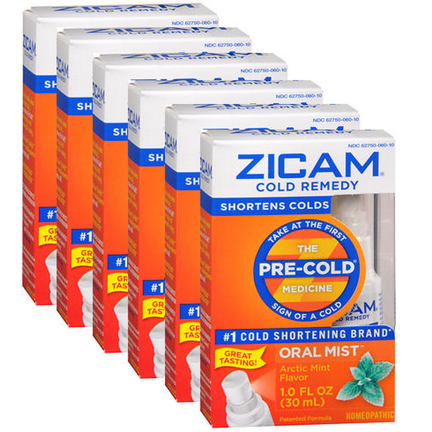Zicam Cold Remedy Plus Oral Mist 1 Fl Oz Bottle Pack Of 6 