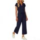thumbnail image 5 of Top y falda Conjunto de las mujeres de la moda de color sólido suelto de manga corta con cuello en V con pantalones cortados de pierna ancha Set de bolsillo Pantalones y Top Set para las mujeres, 5 of 6