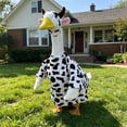 thumbnail image 5 of Lady Porch Goose Outfit for 23'' Cement Plastic Lawn Goose Statue Clothes Cow Pattern Bathrobe for Outdoor Garden Yard Patio Decoration, 5 of 5