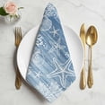 thumbnail image 2 of Haze Blue Coastal Cloth Napkins, Summer Beach Nautical Starfish Coral Vintage Washable and Reusable Dinner Napkins Set of 2, Table Napkin for Kitchen Party Birthday Wedding Hotel Housewarming 20"x20", 2 of 9