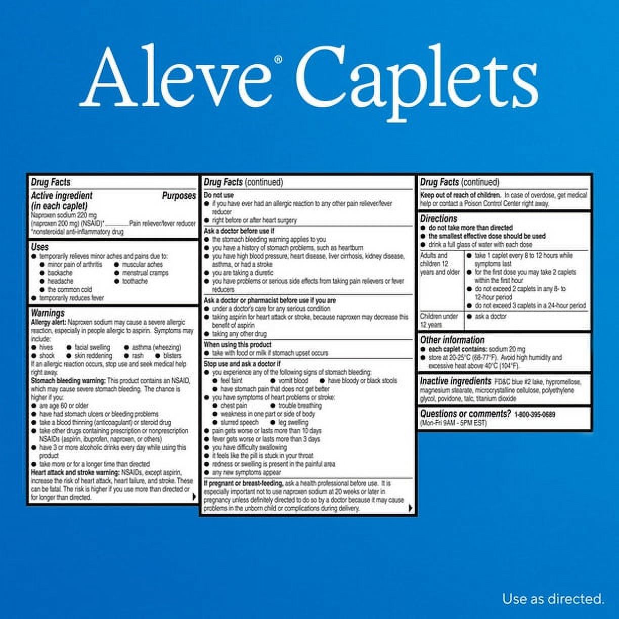 Aleve Caplets Easy Open Arthritis Cap Naproxen Sodium Pain Reliever, 90 Count - image 4 of 17