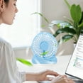 thumbnail image 4 of Clearance Under $5!Yyuenw Small Desk Fan, 3 Speeds 360° Rotation Adjustable - Touch switch USB Charging and Battery Operated Fan for Home or Office Travel, 4 of 5