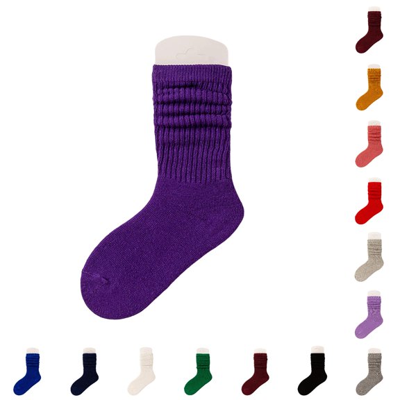 CUZIBR Kids Socks Autumn Soft Comfortable Mid Crew Length Stackable Solid Color Breathable Socks For Toddlers Girls School Play Casual Wear,0-2 Years