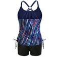 thumbnail image 5 of VBTAPA Tankini Swimsuits for Women Floral Print Two Piece Bathing Suits Blouson Swim Tank Top with Boy Shorts Tummy Control Beach Swimwear Limited Time Sales Multicolor XL, 5 of 6