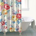 thumbnail image 4 of Pioneer Flower Floral Print Pattern Shower Curtain 84"x72" ,Bathroom Decorative Shower Curtains Set with 12 Hooks,Modern Waterproof Washable Shower Curtain, 4 of 6