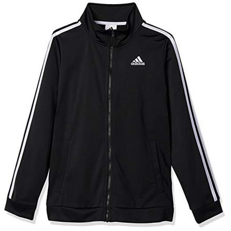 Adidas Boys Little Zip Front Iconic Tricot Jacket Black 5