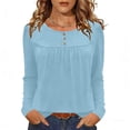 thumbnail image 1 of Camisas de Manga Corta para las Mujeres Casual Color Sólido Blusas Plisadas, Moda Cuello Redondo Tops de Verano para la Fiesta, 1 of 8