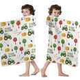 thumbnail image 4 of Cartoon Tractors Hay Bales White Pattern Hooded Bath Towel，60"x35" for Ages 3 To 12 Kids, Quick Dry Lightweight Soft Microfiber Hood Beach Towel Cover Up for Kids, 4 of 7
