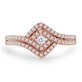 thumbnail image 2 of AFFY Round Shape White Cubic Zirconia 14k Rose Gold Over Sterling Silver Bypass Engagement Ring, 2 of 8