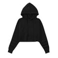 thumbnail image 2 of Ma Croix Womens Crop Top Hoodie Long Sleeve Casual Fleece Hooded Sweatshirt, 2 of 6