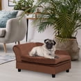 thumbnail image 2 of PawHut Pet Sofa Couch w/ Storage Function Sponge Cushioned Bed, Brown, 2 of 9