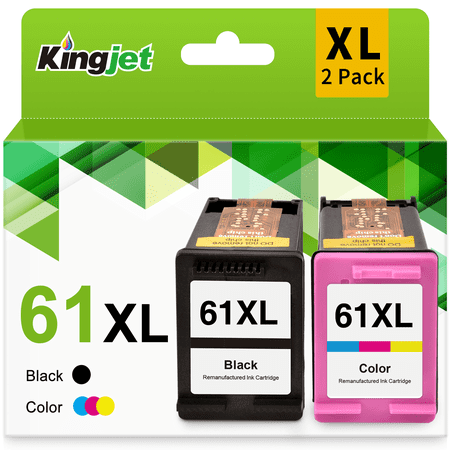 61XL Ink Compatible for HP 61 Ink Cartridge Combo Pack for HP Ink 61 for Envy 4500 4502 Officejet 4630 4632 Deskjet 1512 (Black, Tri-Color)